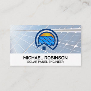 Carte De Visite Panneaux solaires   Logo de l'énergie domestique