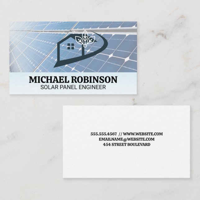Carte De Visite Panneaux solaires | Logo Tech Home (Devant / Derrière)