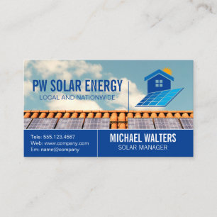 Carte De Visite Panneaux solaires sur le toit   Énergie