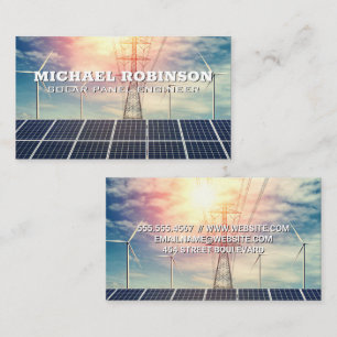 Carte De Visite Panneaux solaires   Turbines éoliennes   Lignes d'