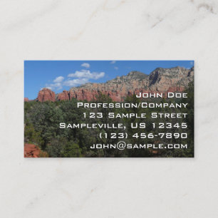 Carte De Visite Panorama de Red Rocks à Sedona Arizona