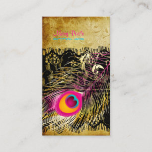 Carte De Visite Paon de cru de PixDezines+remous en filigrane