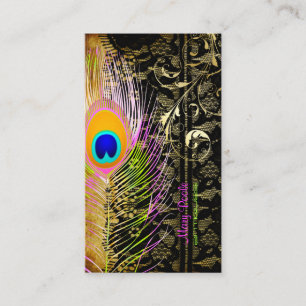 Carte De Visite Paon de PixDezines+remous en filigrane