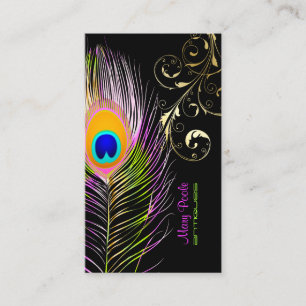 Carte De Visite Paon de PixDezines+remous en filigrane