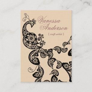 Carte De Visite Paon floral élégant chic vintage de Boho Paisley