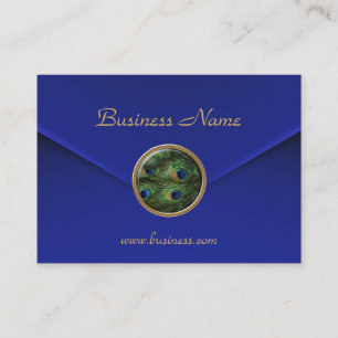 Carte de visite Paon Œil Bijou Rich Blue Velours