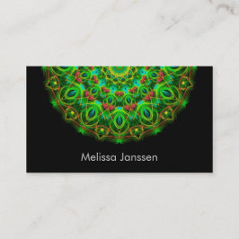 Carte De Visite Paon vert - Mandala