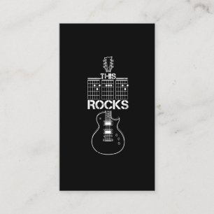 Carte De Visite Papa Rocks Guitar Chord Guitariste Père Musicien
