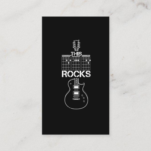 Carte De Visite Papa Rocks Guitar Chord Guitariste Père Musicien (Devant)