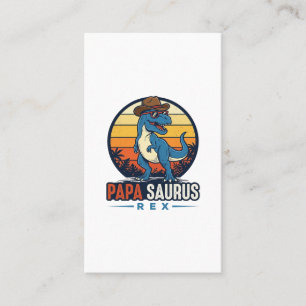 Carte De Visite Papa Saurus Rex Cowboy Dinosaure Vintage T-Shirt_1