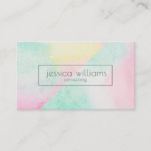 Carte De Visite Papier à texture de pastels aquarelles motif géomé