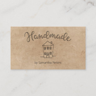 Carte De Visite Papier artisanal Kraft de la maison dessinée à la 