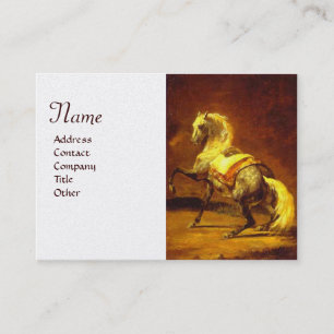Carte De Visite Papier blanc perle en HORSE GRISE