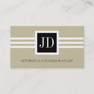 Carte De Visite Papier bronzage d'or de monogramme de cabinet