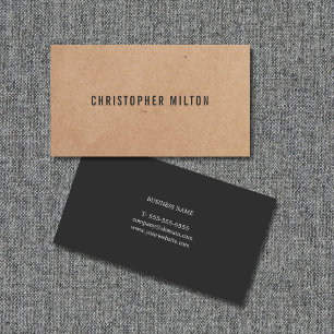 Carte De Visite Papier d'emballage IMPRIMÉ par noir élégant