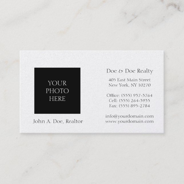 Carte De Visite Papier en platine photographié par la tête du conc (Devant)