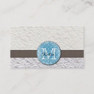 Carte De Visite Papier fait main décoré d'un monogramme