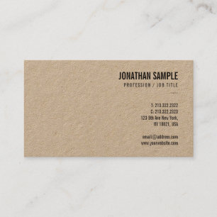 Carte De Visite Papier Kraft Brown Élégant Modèle moderne tendance