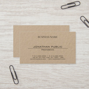 Carte De Visite Papier Kraft Brown moderne moderne et design