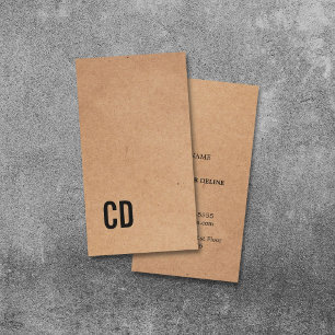 Carte De Visite Papier Kraft Cool moderne (imprimé) Monogramme noi