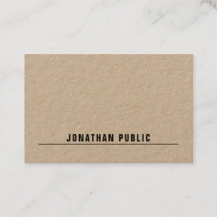 Carte De Visite Papier Kraft Élégant Réel Moderne Simple Minimalis