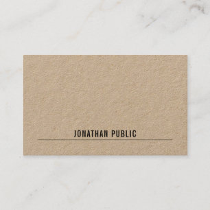 Carte De Visite Papier Kraft Élégant Simple Moderne Professionnel