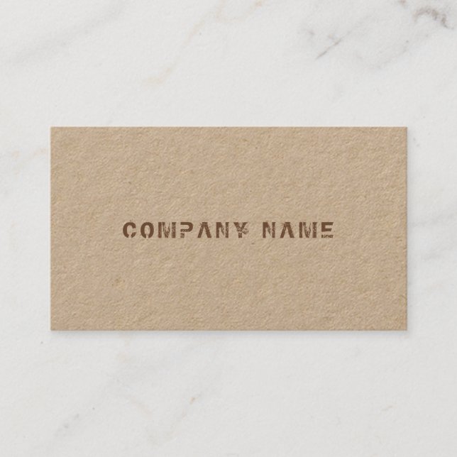 Carte De Visite Papier Kraft luxueux Élégant Texte Perdu (Devant)