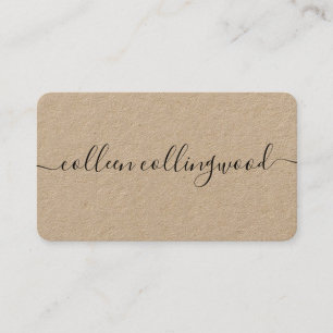 Carte De Visite Papier Kraft moderne professionnel Script manuscri