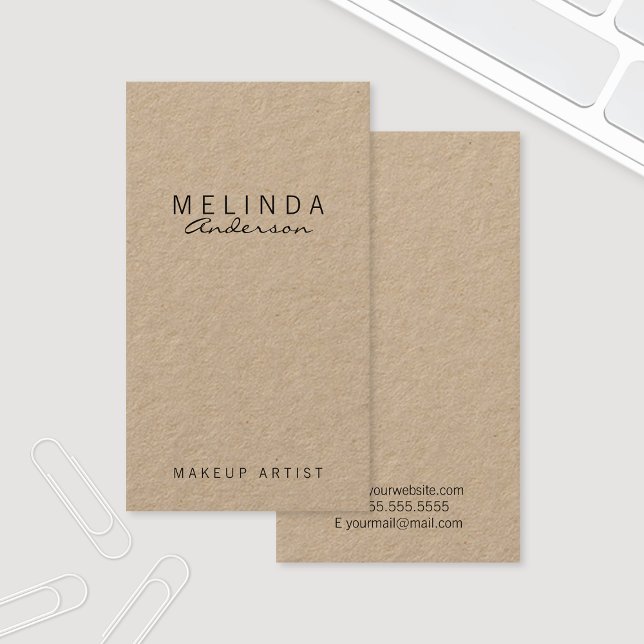Carte De Visite Papier Kraft moderne simple professionnel (Créateur téléchargé)