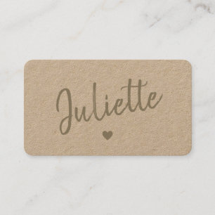 Carte De Visite Papier Kraft Signature simple de cadeaux faits mai