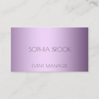 Carte De Visite Papier métallique violet de luxe personnalisé