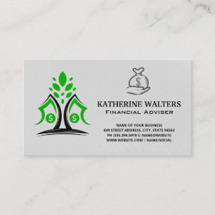 Carte De Visite Papier Monnaie Logo Arbre Finance