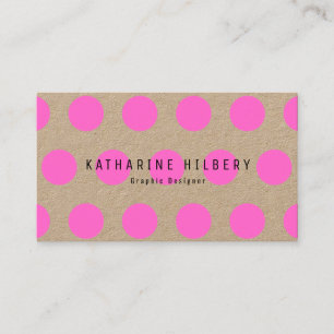 Carte de visite papier Neon Pink Pois Kraft