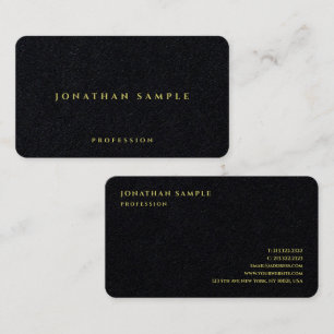 Carte De Visite Papier noir de luxe professionnel élégant