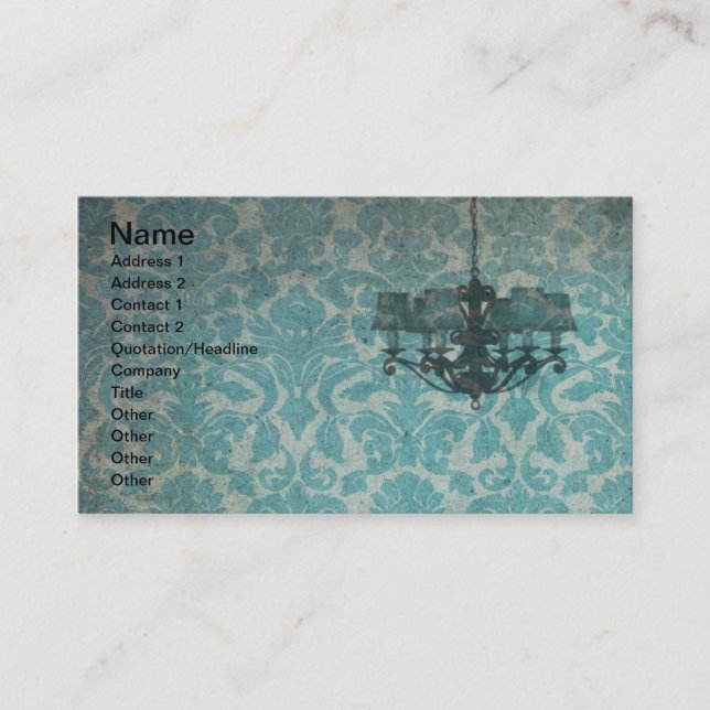 Carte De Visite Papier peint vintage et lustre (Devant)