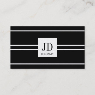 Carte De Visite Papier pendant rayé noir d'or de YourSpecialty