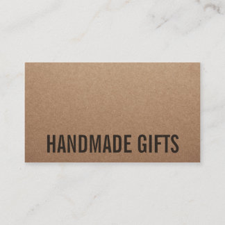 Carte De Visite Papier rustique moderne brun kraft fait main carto