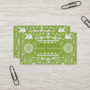 Carte De Visite Papier Vert Coupé Avocat Lime Picado Mexicain Pape
