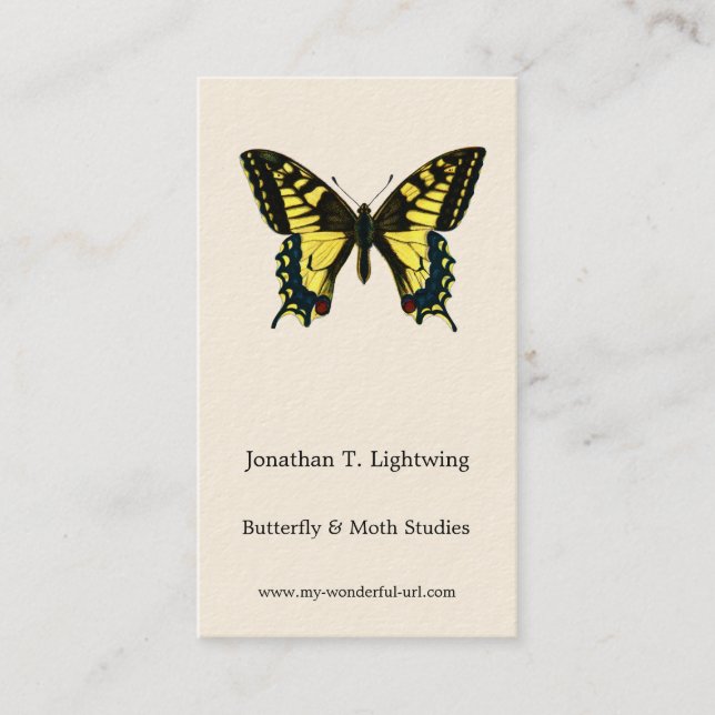 Carte De Visite Papilio machaon - Vieux Monde Swallowtail Butterfl (Devant)