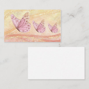 Carte De Visite Papillon à Parties scintillant dorée