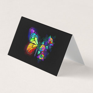 Carte De Visite Papillon arc-en-ciel