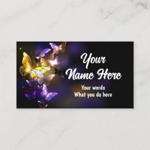 Carte De Visite Papillon brillant dans le noir