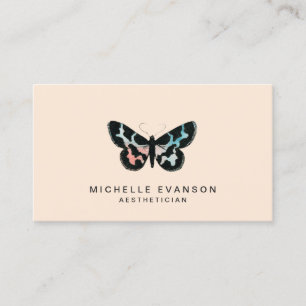 Carte De Visite Papillon d'aquarelle minimaliste élégant