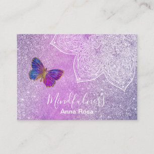 Carte De Visite Papillon de mandala de yoga de Reik de méditation