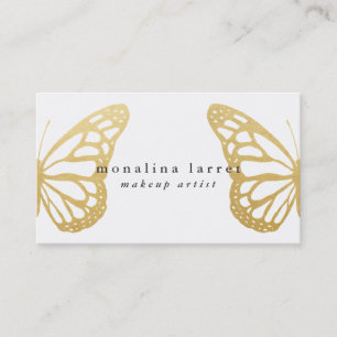 Carte De Visite Papillon de monarque de Bohême Faux Gold 