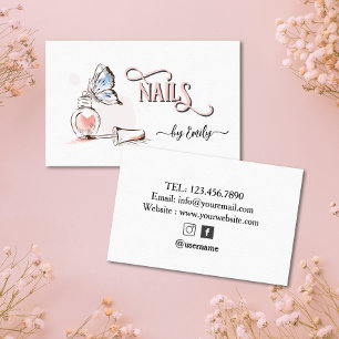 Carte De Visite Papillon de salon à ongles Manicuriste polonais