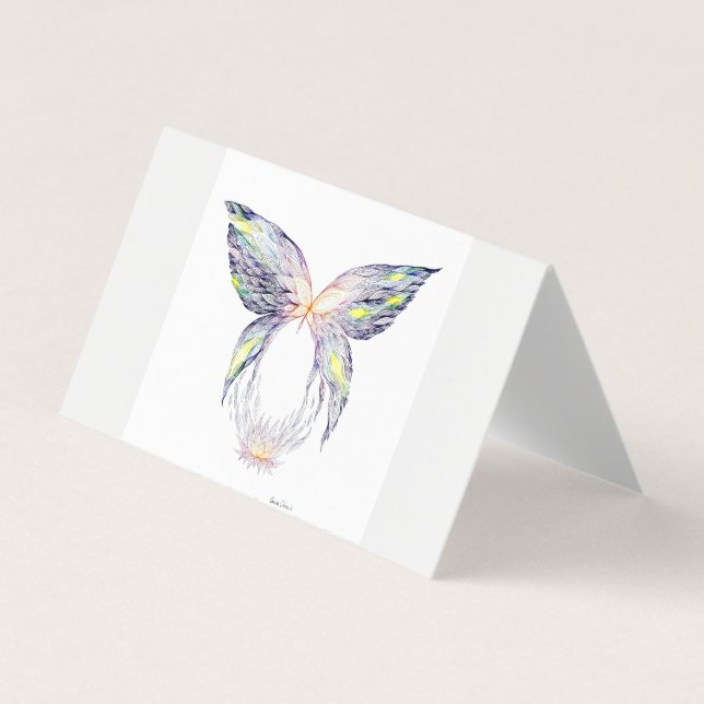 Carte De Visite Papillon et lotus (Devant)