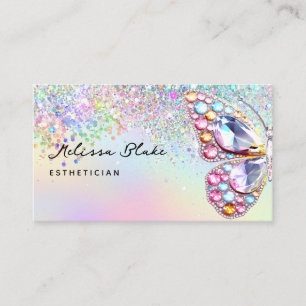 Carte De Visite papillon gemmes faux pastel parties scintillant