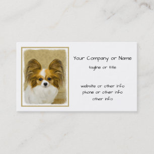 Carte De Visite Papillon (Hound Tri) Peinture - Art Chien original