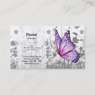 Carte De Visite Papillon Imaginaire * choisir la couleur arrière -